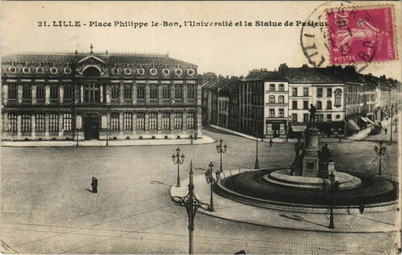 Carte postale ancienne Lille Place Philippe le-Bon à Lille