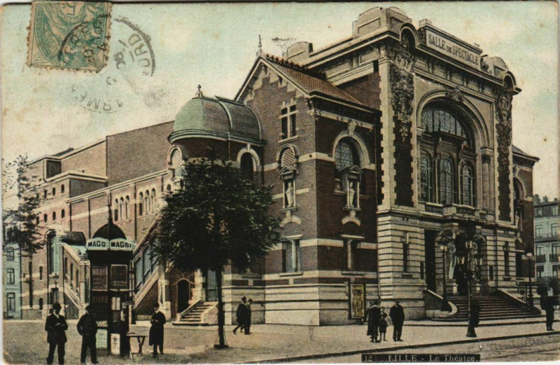 Carte postale ancienne Lille La Theatre à Lille