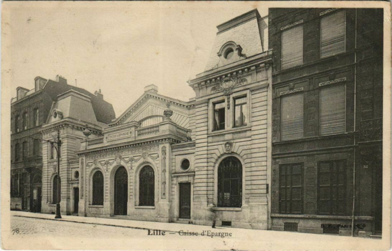 Carte postale ancienne Lille Caisse d'Epargne à Lille