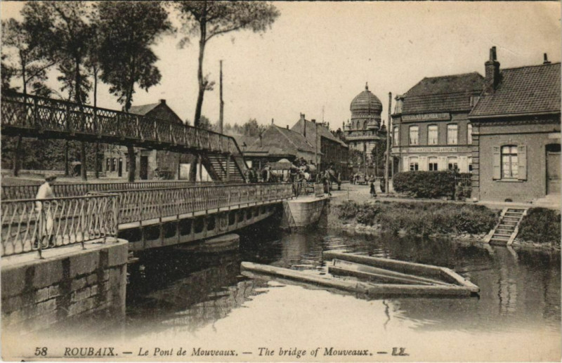 Carte postale ancienne Roubaix - Le Pont de Meuveaux à Roubaix