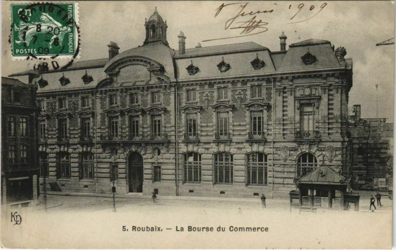 Carte postale ancienne Roubaix - La Bourse du Commerce à Roubaix