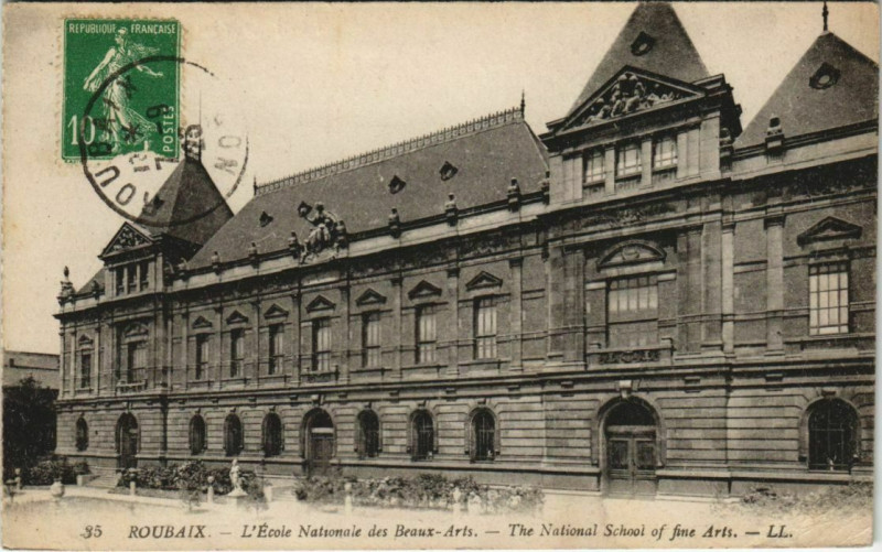 Carte postale ancienne Roubaix - L'Ecole Nationale des Beaux Arts à Roubaix