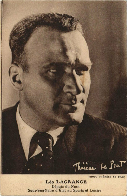 Carte postale ancienne Leo Lagrange Depute du Nord