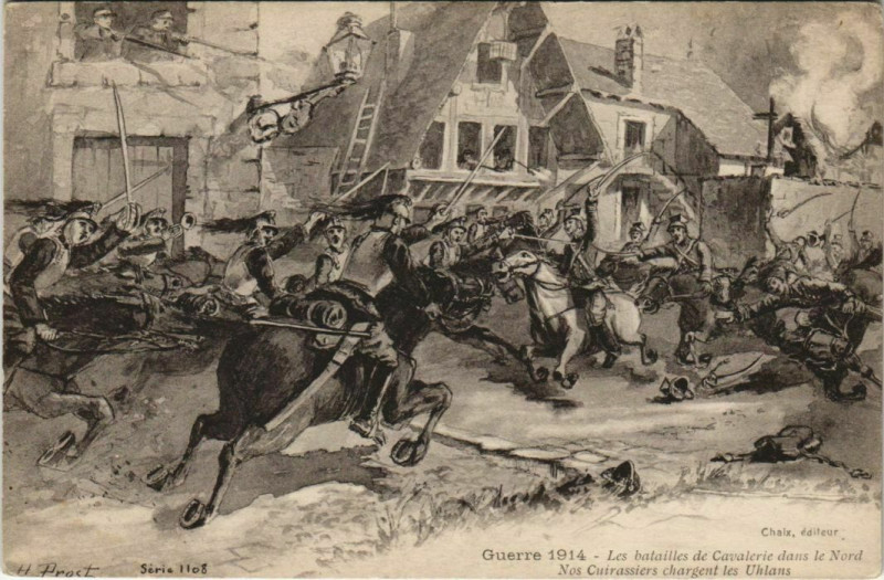 Carte postale ancienne Guerre 1914 - Les batailles de Cavailere dans le Nord à Erre