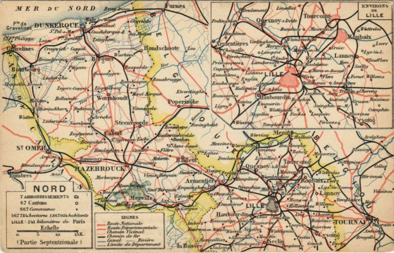 Carte postale ancienne Env. de Lille à Lille