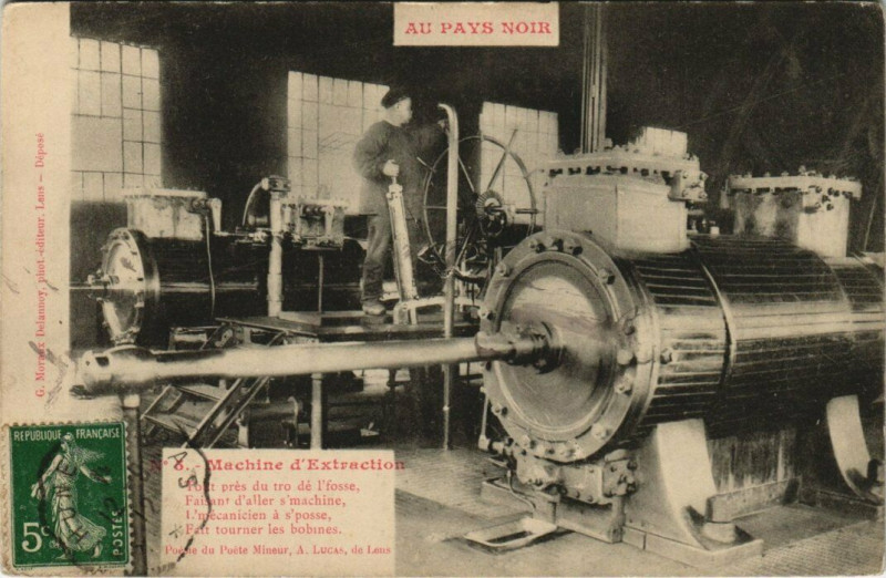 Carte postale ancienne Au Pays Noir - Machine d'Extraction