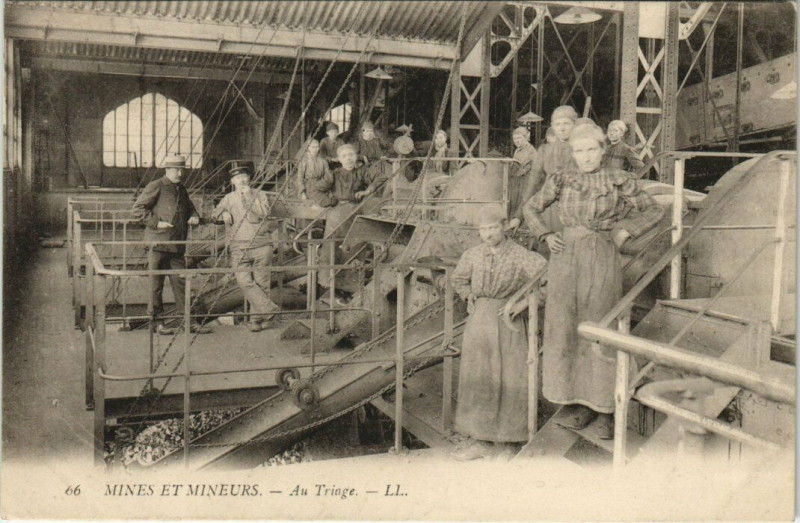 Carte postale ancienne Mines et Mineurs - Au Triage