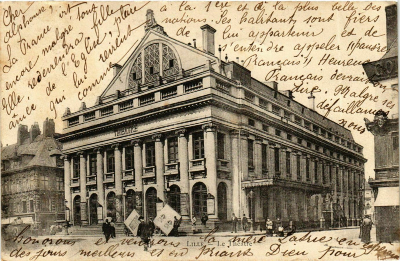 Carte postale ancienne Nord Lille Le Théatre à Lille