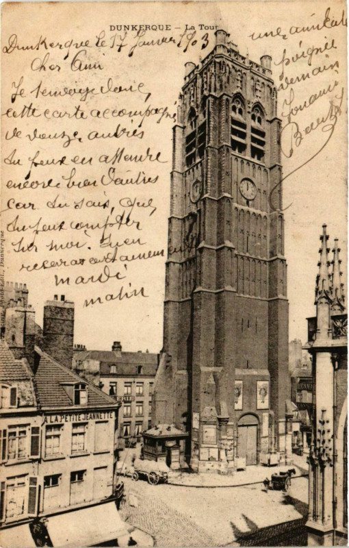 Carte postale ancienne Nord Dunkerque La Tour à Dunkerque