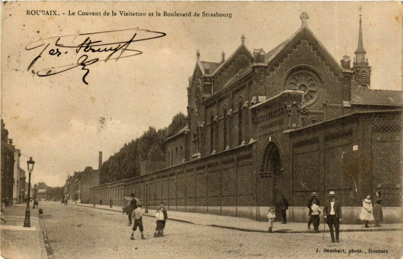 Carte postale ancienne Nord Roubaix Le Couvent de la Visitation à Roubaix