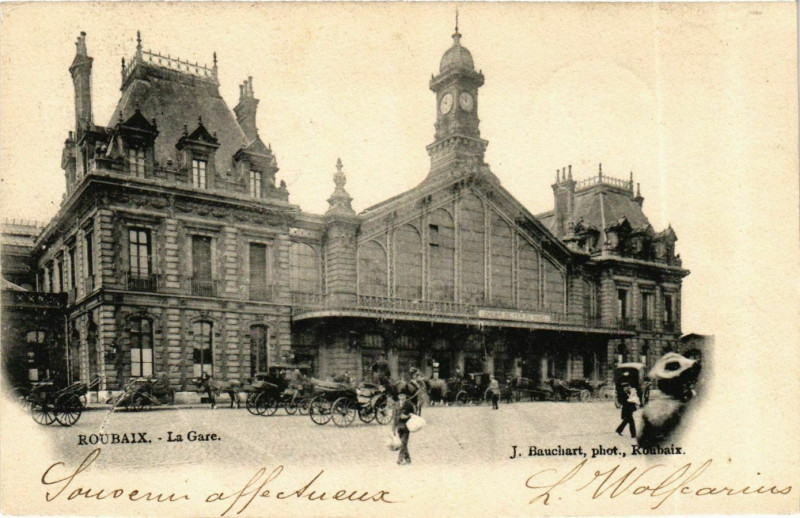Carte postale ancienne Nord Roubaix La Gare à Roubaix