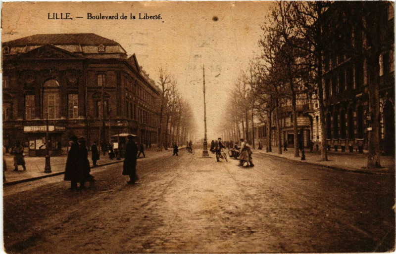Carte postale ancienne Nord Lille Le Boulevard de la Liberté à Lille