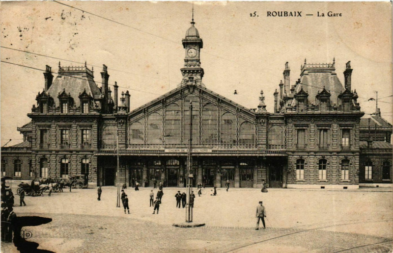 Carte postale ancienne Nord Roubaix La Gare à Roubaix