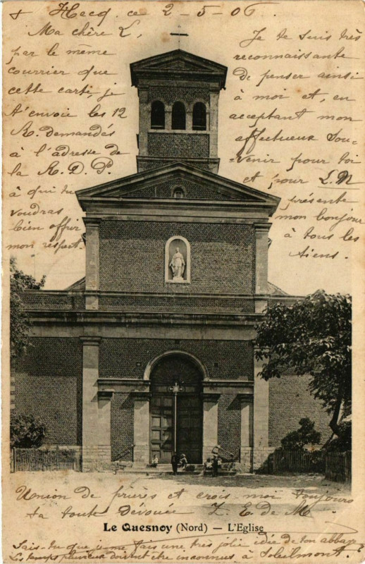 Carte postale ancienne Nord Le Quenoy L'Eglise