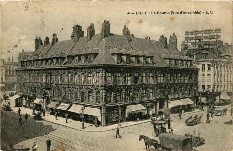 Carte postale ancienne Nord Lille La Bourse vue d'ensemble à Lille