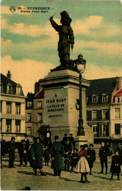 Carte postale ancienne Nord Dunkerque Statue Jean-Bart à Dunkerque
