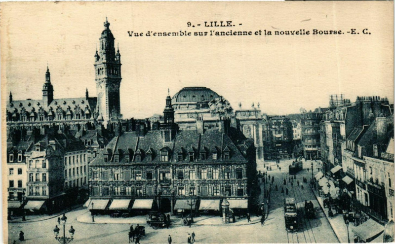 Carte postale ancienne Lille L'ancienne et la nouvelle Bourse à Lille