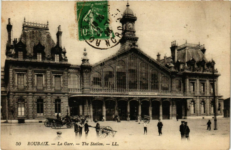 Carte postale ancienne Roubaix La gare à Roubaix