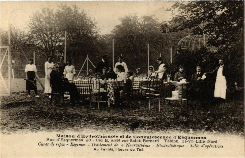 Carte postale ancienne Lille 93 Rue d'Esquermes Maison d'Hydrothérapie et de Convalescene à Lille