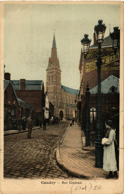 Carte postale ancienne Candry - Rue Centrale
