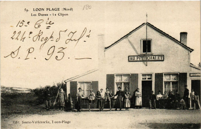 Carte postale ancienne Loon Plage - Les Dunes - Le Clipon à Loon-Plage