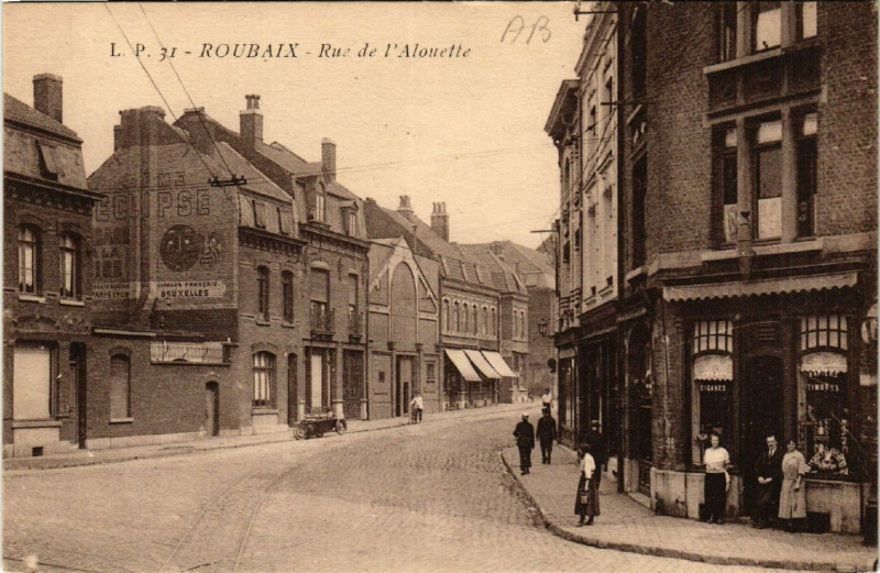 Carte postale ancienne Roubaix - Rue de l'Alouette à Roubaix
