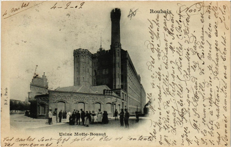 Carte postale ancienne Roubaix - Usine Motte-Bossut à Roubaix