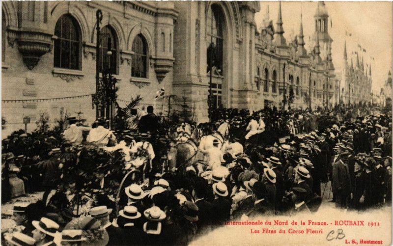 Carte postale ancienne Roubaix 1911 - Les Fetes du Corso Fleuri à Roubaix