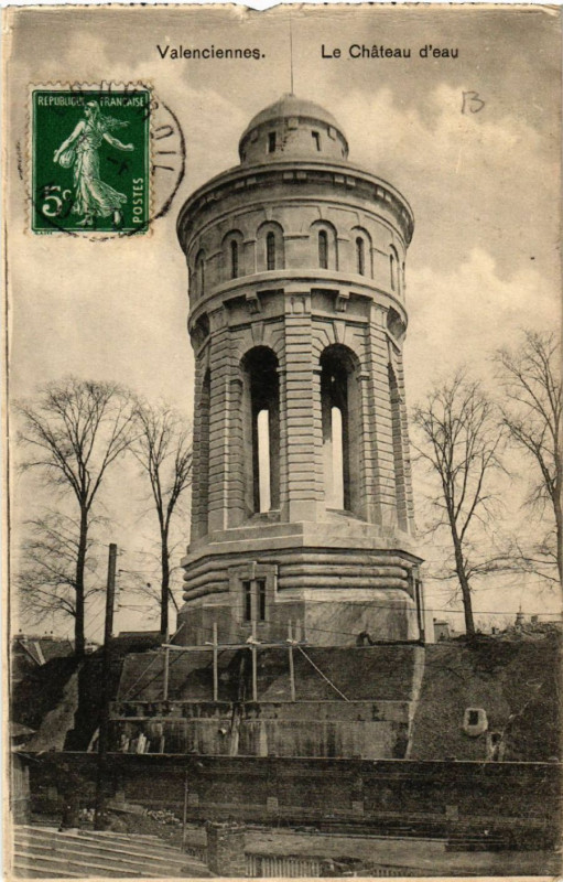 Carte postale ancienne Valenciennes - Le Chateau d'eau à Valenciennes