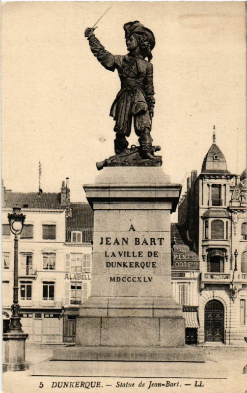 Carte postale ancienne Dunkerque - Statue de Jean-Bart à Dunkerque