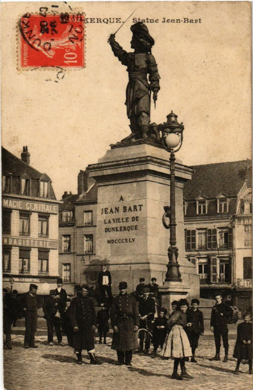 Carte postale ancienne Dunkerque - Statue Jean-Bart à Dunkerque