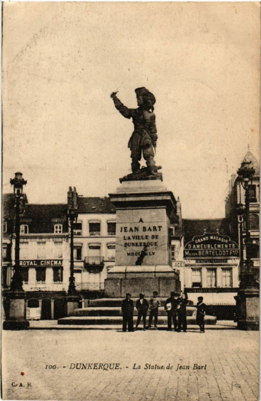 Carte postale ancienne Dunkerque - La Statue de Jean Bart à Dunkerque