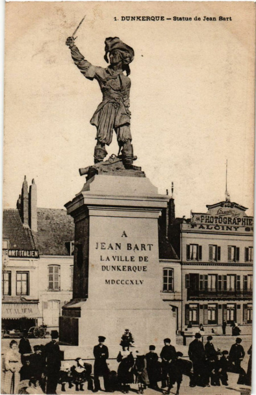 Carte postale ancienne Dunkerque - Statue de Jean Bart à Dunkerque