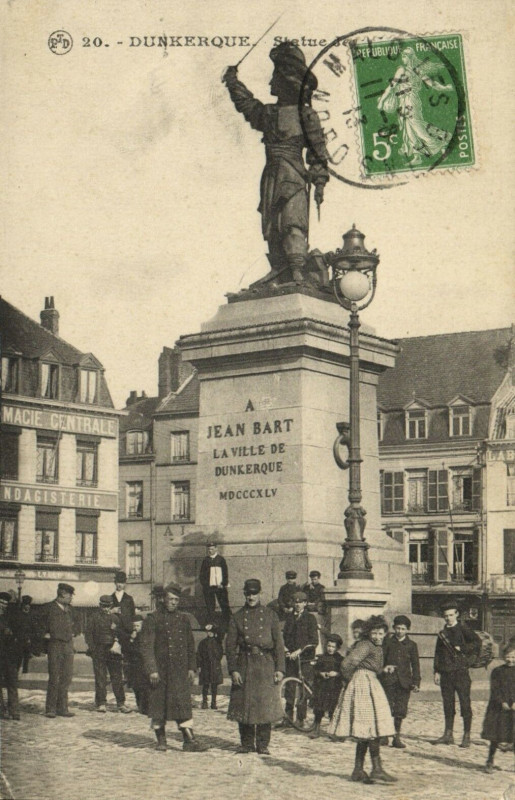 Carte postale ancienne Dunkerque - Statue de Jean-Bart à Dunkerque