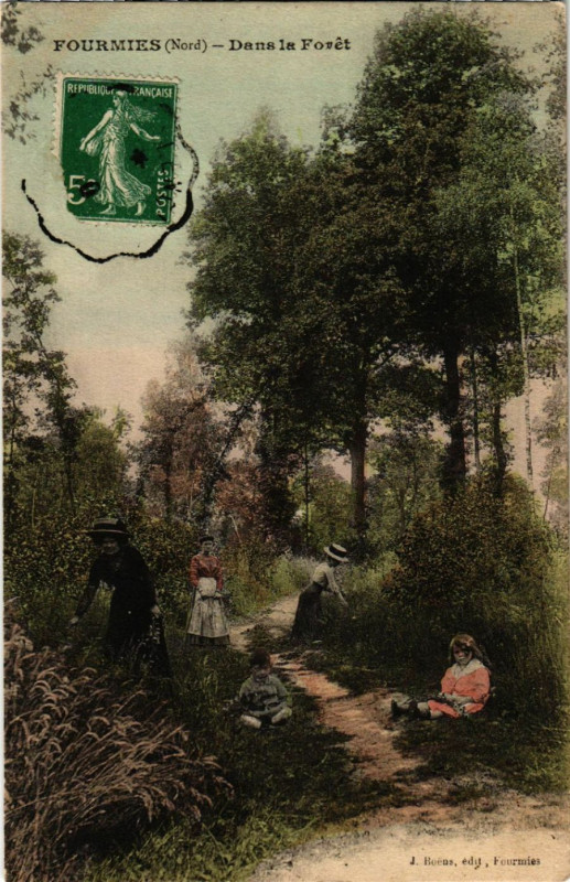 Carte postale ancienne Fourmies - Dans la Foret à Fourmies