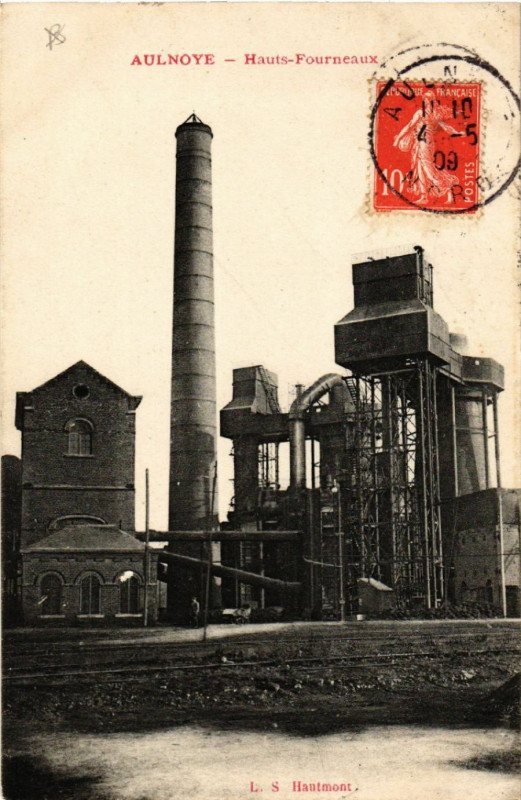 Carte postale ancienne Aulnoye - Haute-Fourneaux