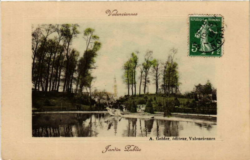 Carte postale ancienne Valenciennes - Jardin Public à Valenciennes