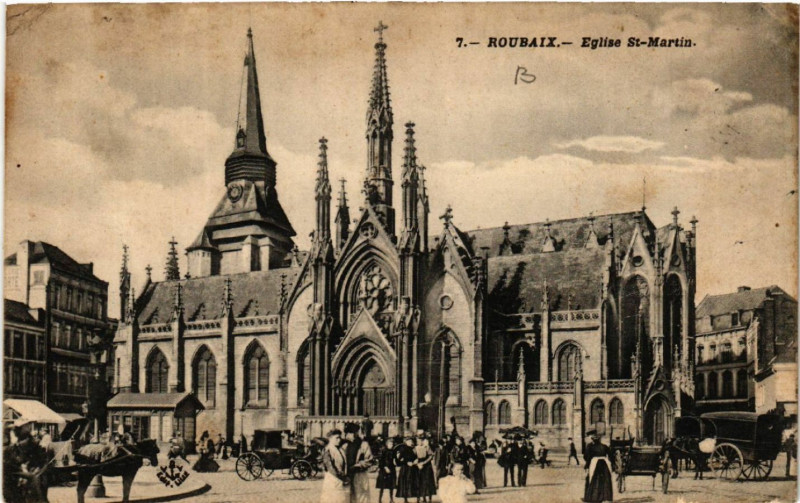 Carte postale ancienne Roubaix - Eglse Saint-Martin à Roubaix