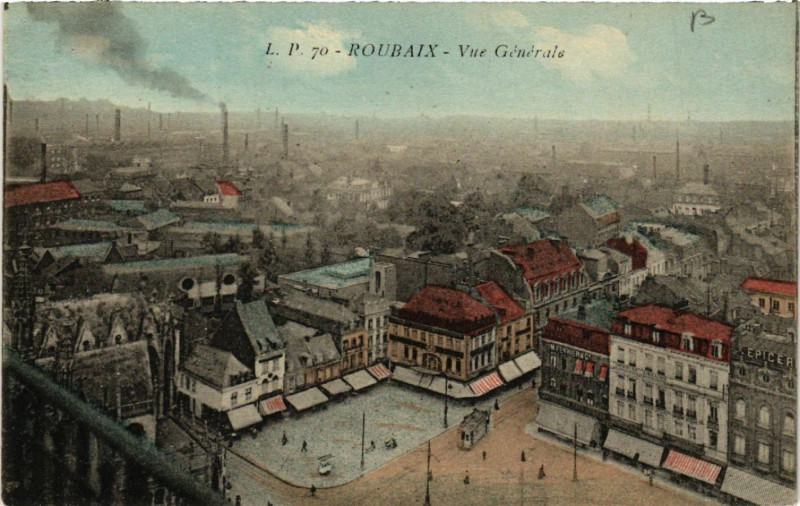 Carte postale ancienne Roubaix - Vue générale à Roubaix