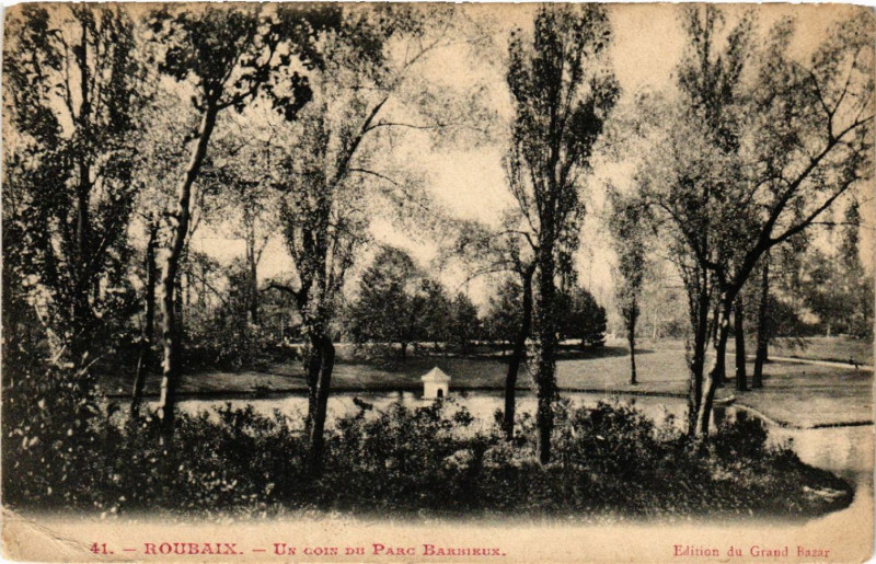 Carte postale ancienne Roubaix - Un coin du Parc Barbieux à Roubaix
