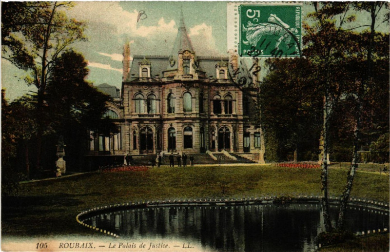 Carte postale ancienne Roubaix - Le Palais de Justice à Roubaix