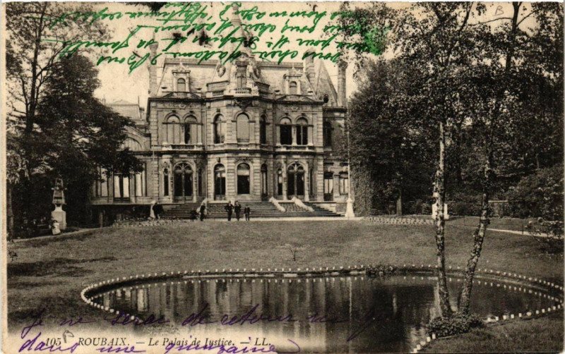 Carte postale ancienne Roubaix - Le Palais de Justice à Roubaix
