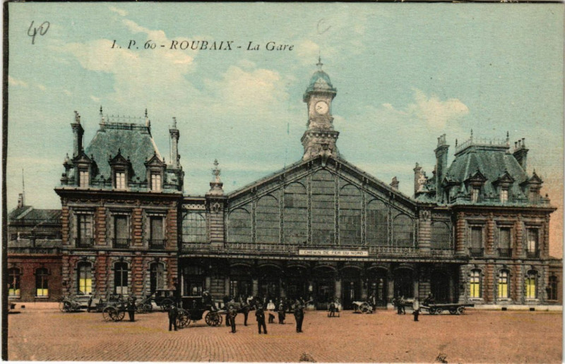Carte postale ancienne Roubaix - La Gare à Roubaix