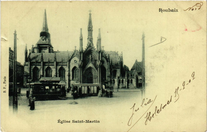 Carte postale ancienne Roubaix - Eglise Saint-Martin à Roubaix
