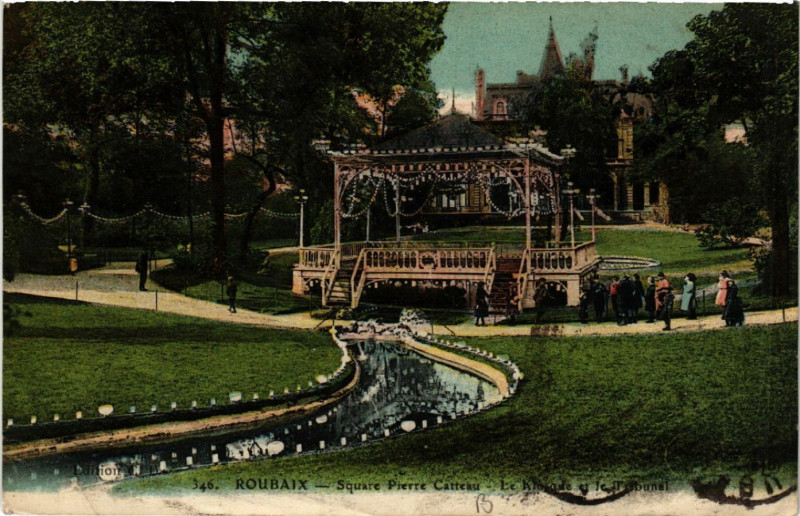 Carte postale ancienne Roubaix - Square Pierre Catteau à Roubaix