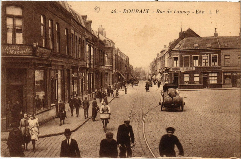 Carte postale ancienne Roubaix - Rue de Lannay à Roubaix