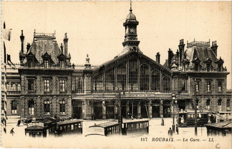Carte postale ancienne Roubaix - La Gare à Roubaix