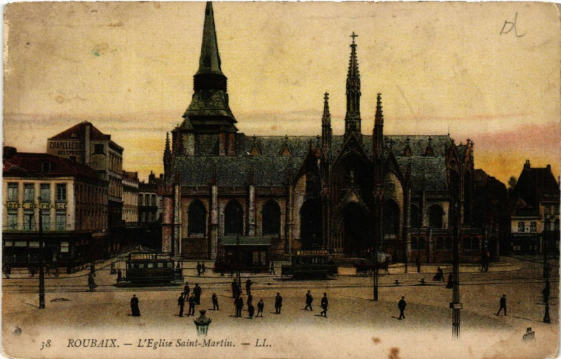 Carte postale ancienne Roubaix - L'Eglise Saint-Martin à Roubaix