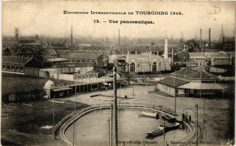 Carte postale ancienne Expo Internat. de Tourcoing 1906 - Vue panoramique à Tourcoing