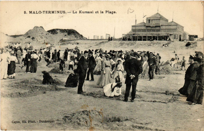 Carte postale ancienne Malo-Terinus - Le Kursaal et la Plage